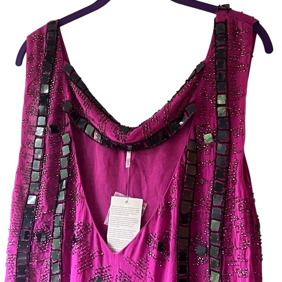 Free People fuschia purple speak easy tunic dress fully beaded - Picture 6 of 16
